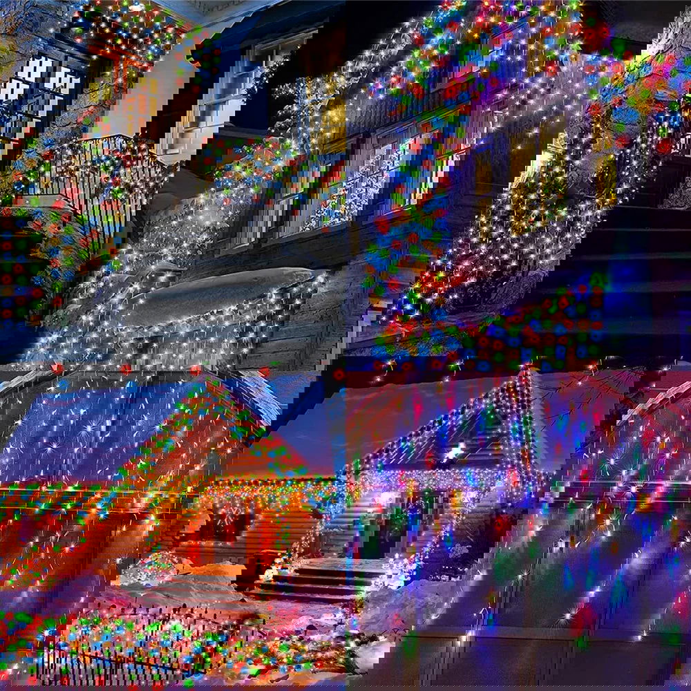 Solar Curtain Icicle Lights - Outdoor Fairy String Lights for Garden & Holiday Decor - candletown.net