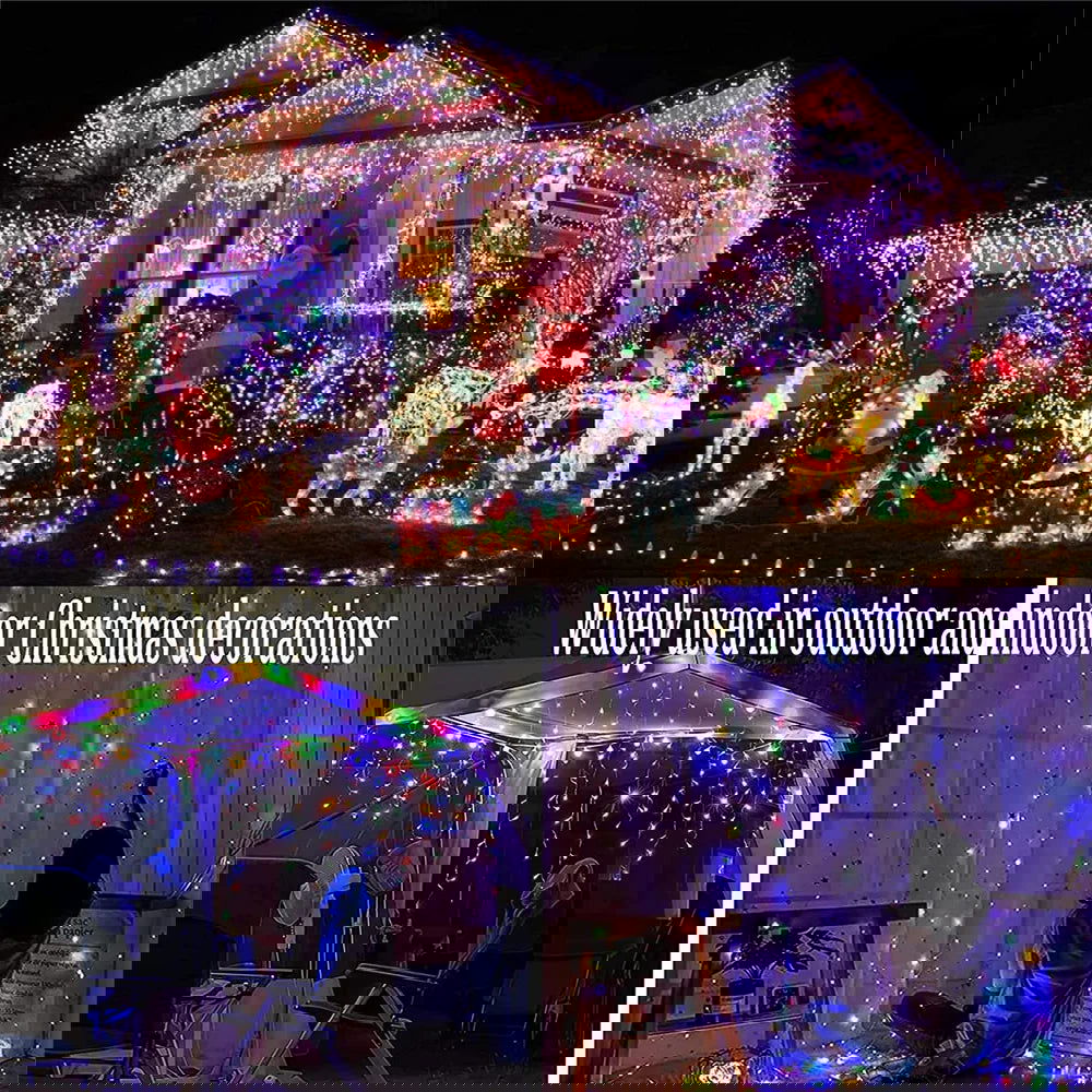 Solar Curtain Icicle Lights - Outdoor Fairy String Lights for Garden & Holiday Decor - candletown.net