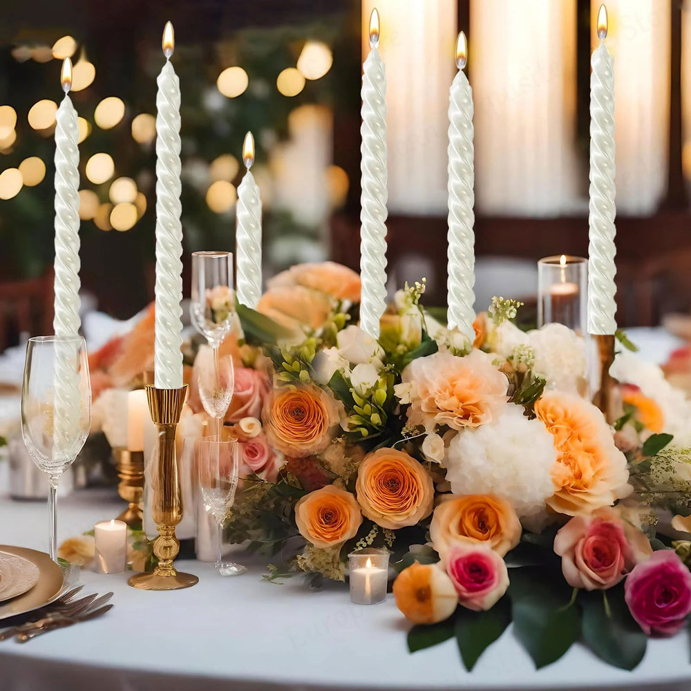 Spiral Taper Candles - 10-Inch Classic Unscented Design - candletown.net