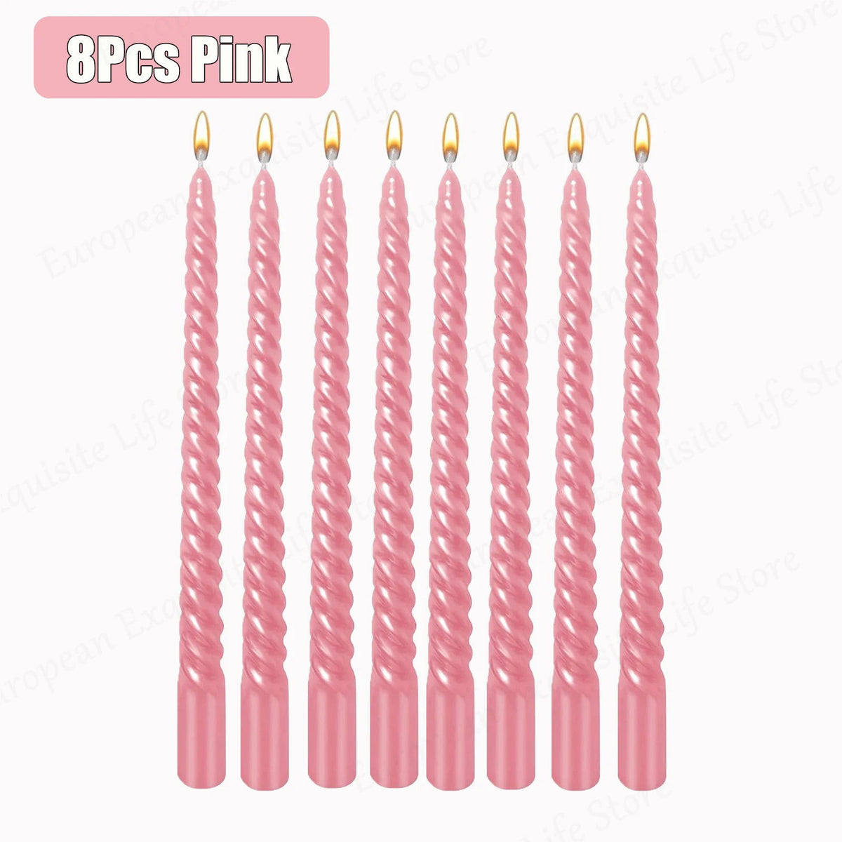 Spiral Taper Candles - 10-Inch Classic Unscented Design - candletown.net