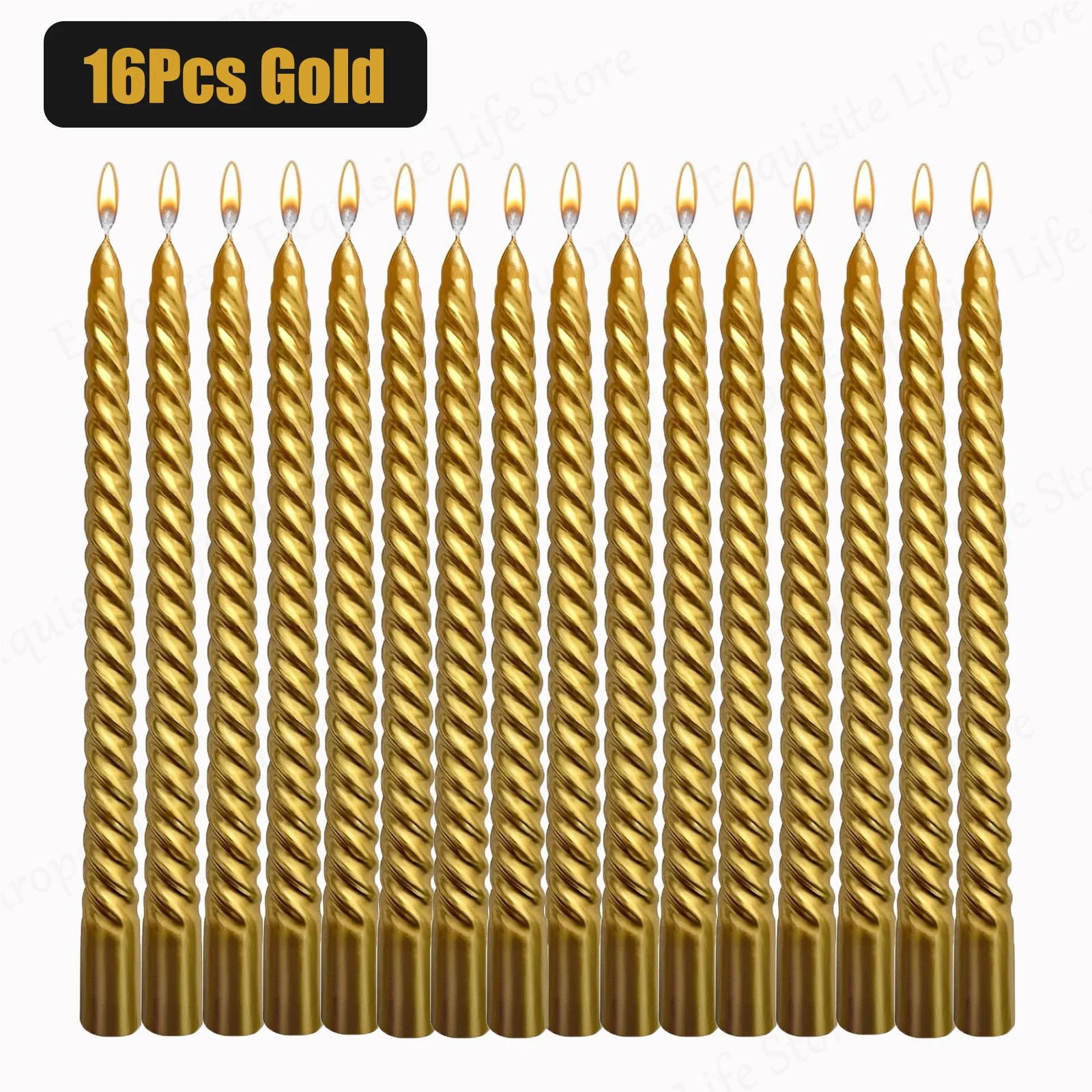 Spiral Taper Candles - 10-Inch Classic Unscented Design - candletown.net