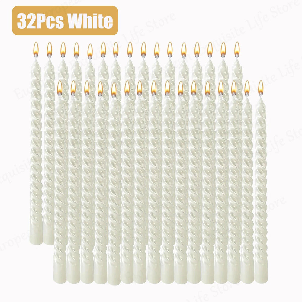 Spiral Taper Candles - 10-Inch Classic Unscented Design - candletown.net