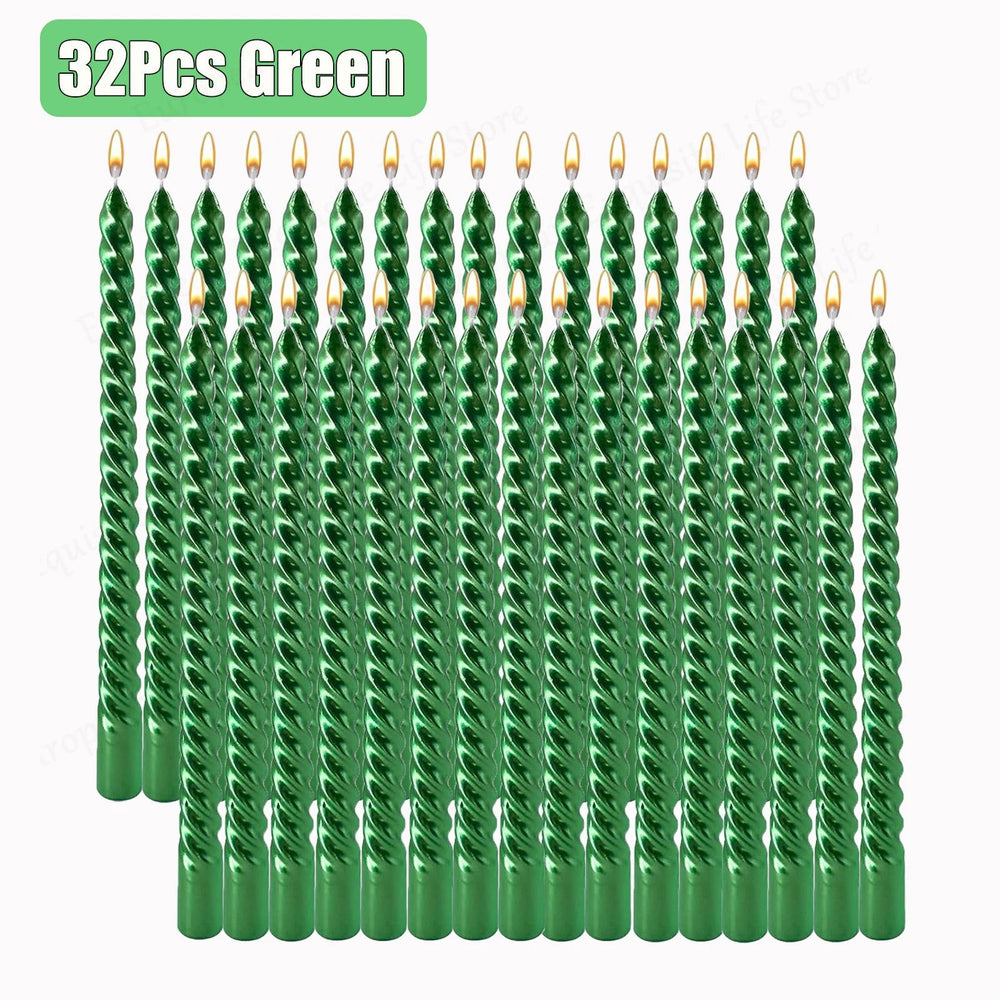 Spiral Taper Candles - 10-Inch Classic Unscented Design - candletown.net