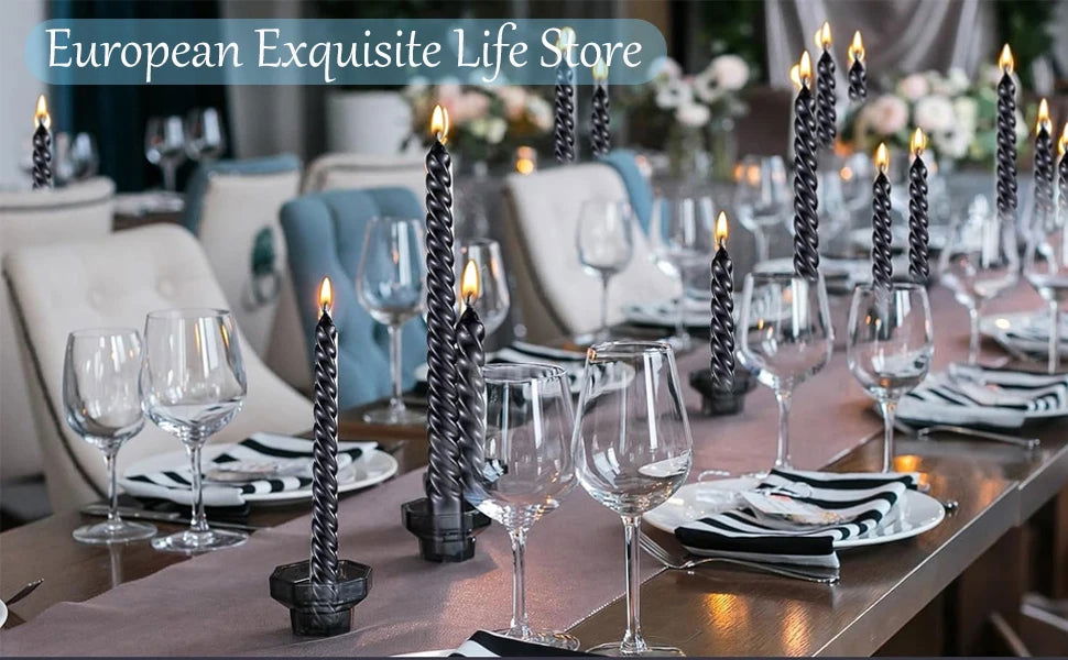 Spiral Taper Candles - 10-Inch Classic Unscented Design - candletown.net