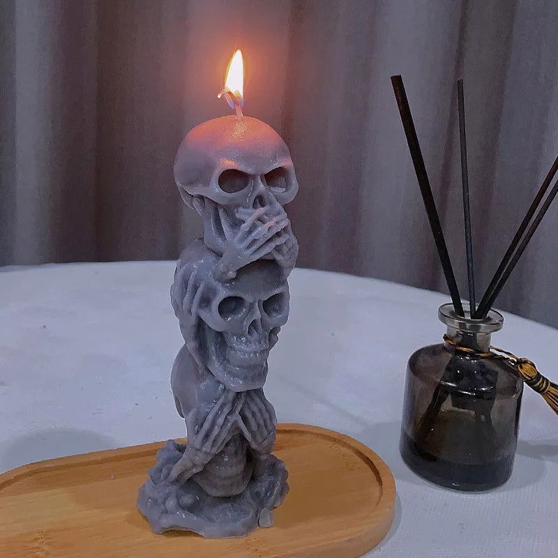 Three Company Skull Candle - Halloween Horror Series Scented Candle - candletown.net