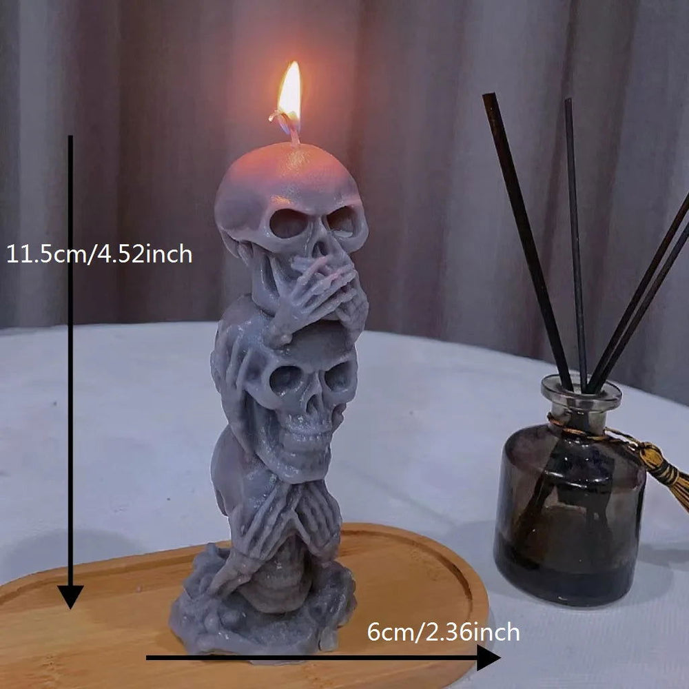Three Company Skull Candle - Halloween Horror Series Scented Candle - candletown.net