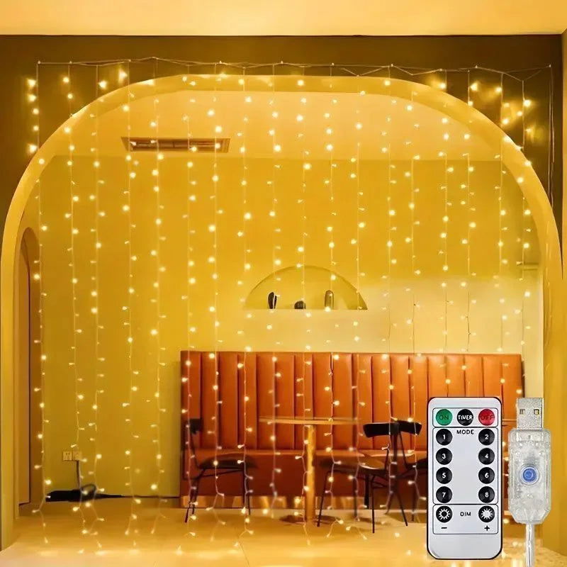 USB Curtain LED String Lights - 3/4/6M Remote Control Fairy Lights - candletown.net
