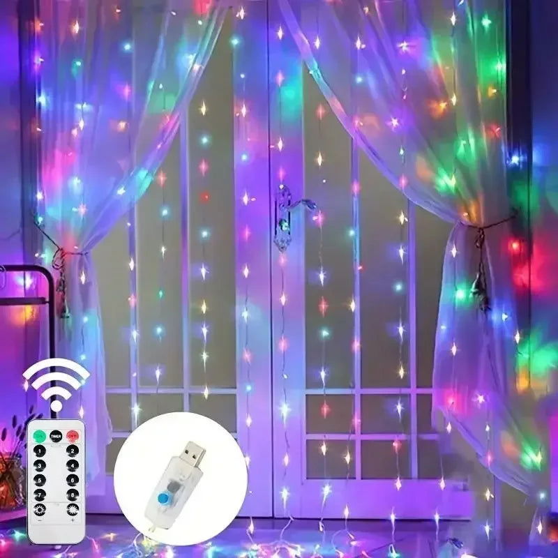 USB Curtain LED String Lights - 3/4/6M Remote Control Fairy Lights - candletown.net