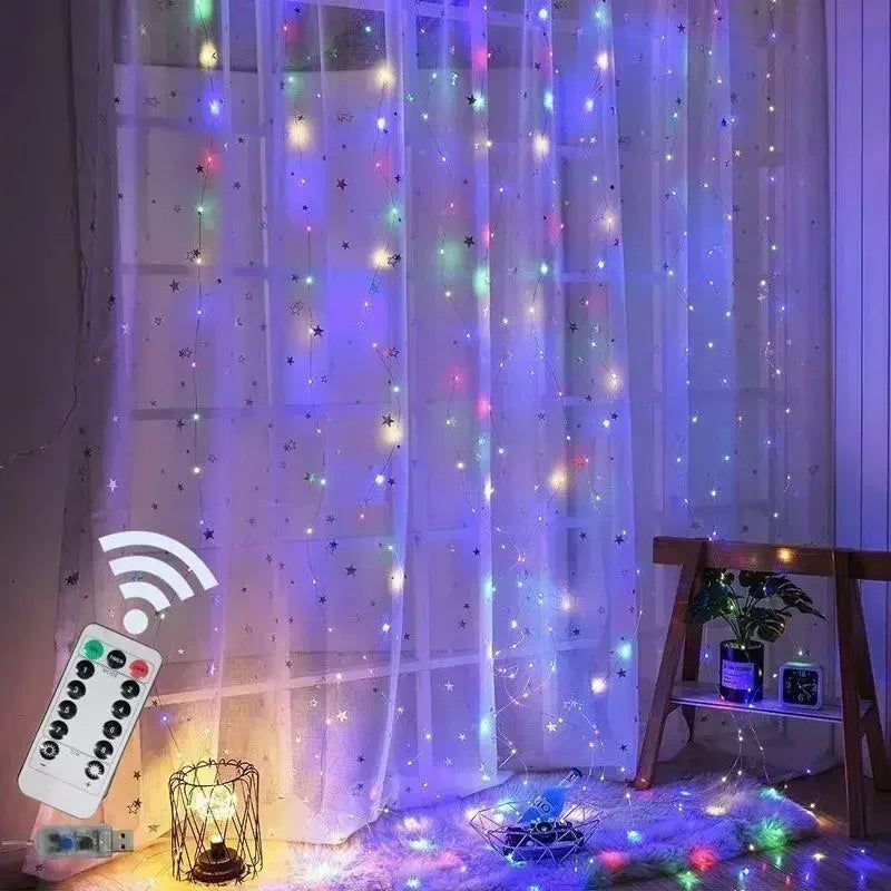 USB Curtain LED String Lights - 3/4/6M Remote Control Fairy Lights - candletown.net
