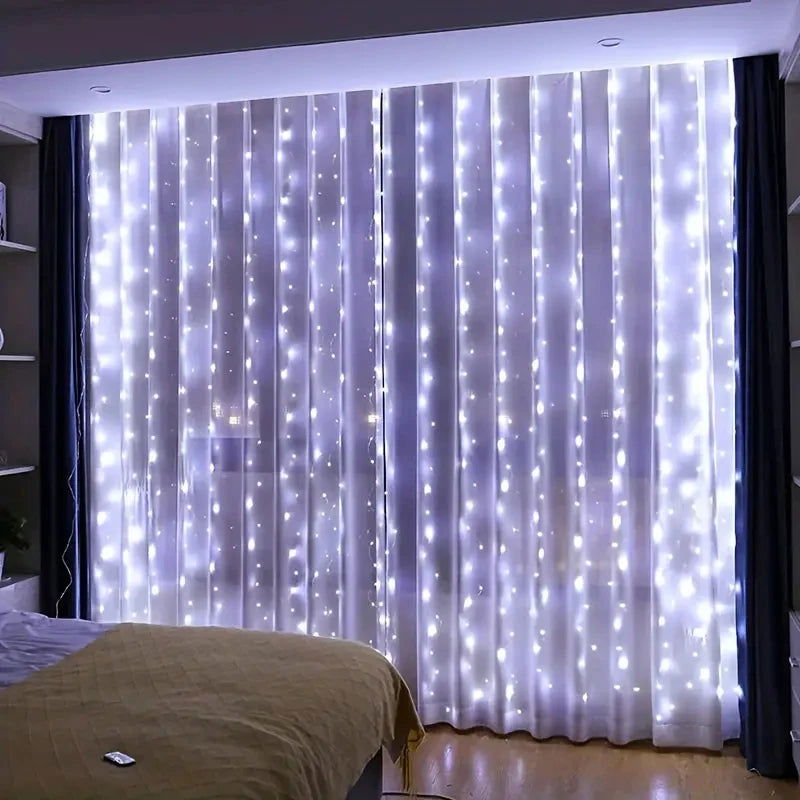 USB Curtain LED String Lights - 8 Modes Fairy Lights for Bedroom & Holiday Decor - candletown.net