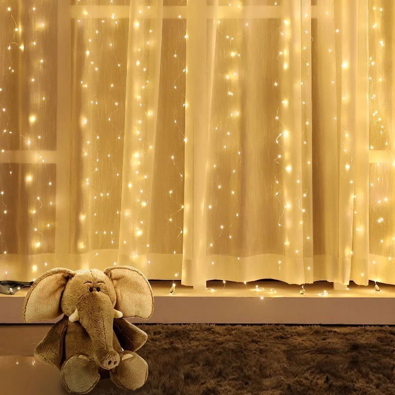 USB Curtain LED String Lights - 8 Modes Fairy Lights for Bedroom & Holiday Decor - candletown.net