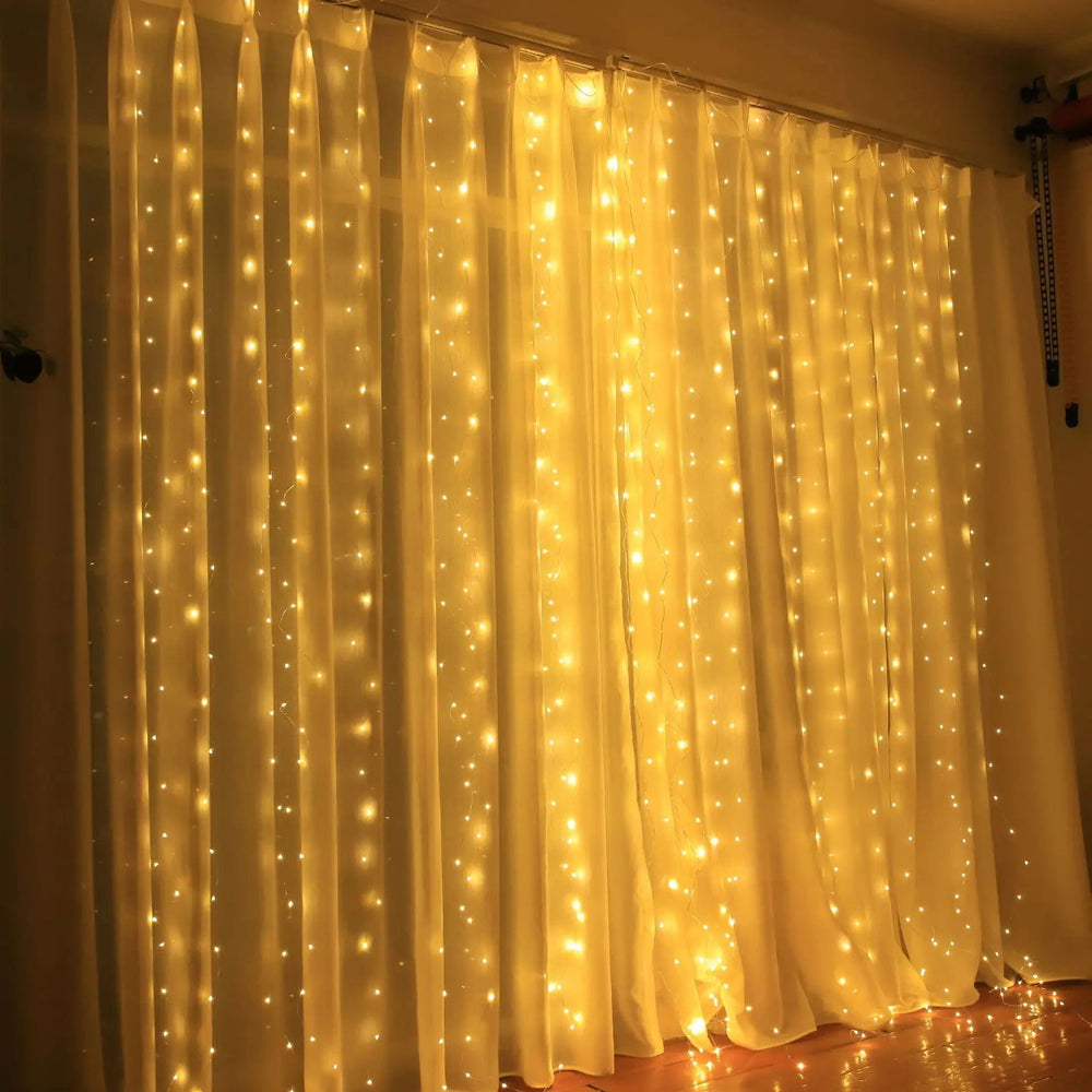 USB Curtain LED String Lights - 8 Modes Fairy Lights for Bedroom & Holiday Decor - candletown.net