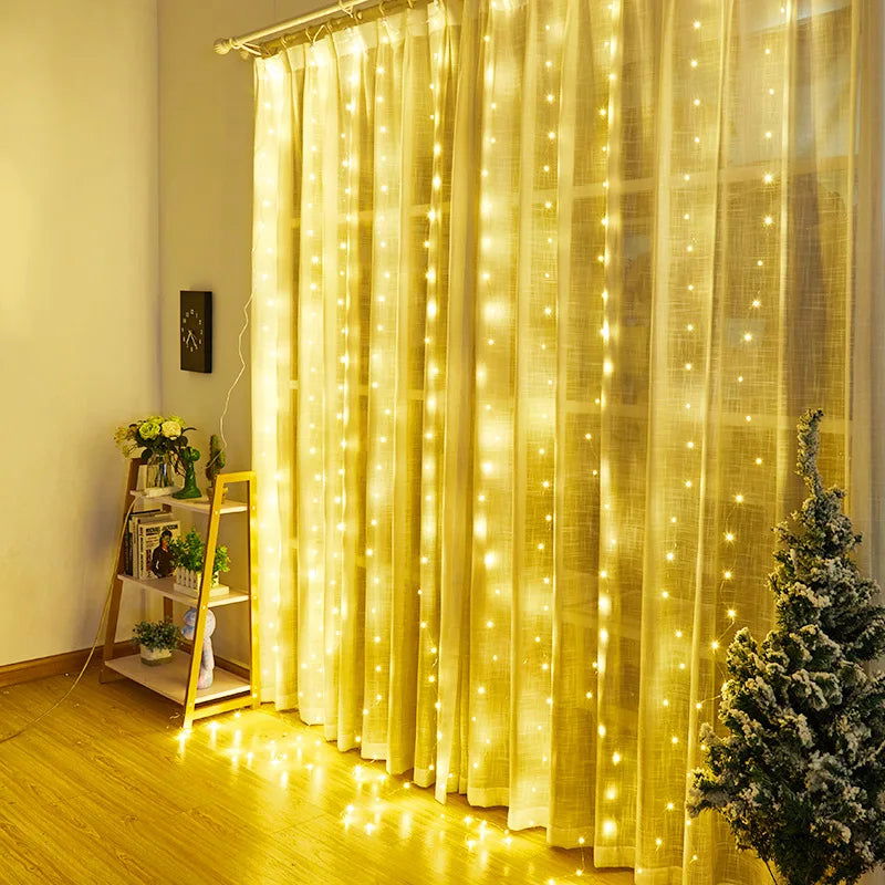 USB Curtain LED String Lights - 8 Modes Fairy Lights for Bedroom & Holiday Decor - candletown.net