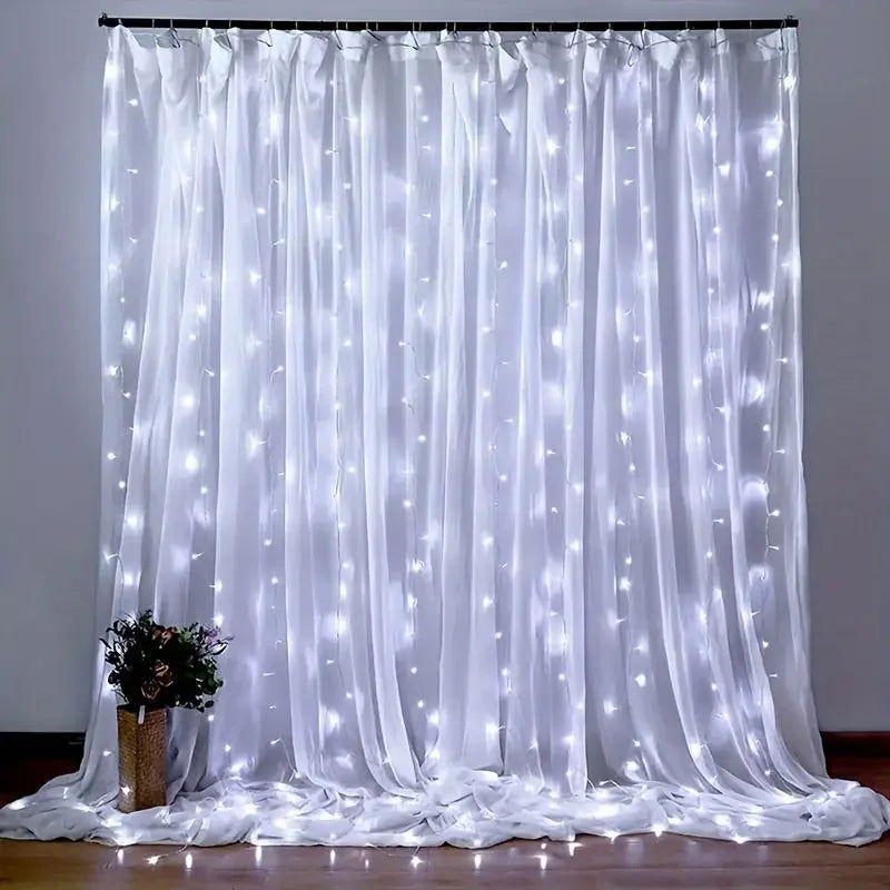 USB Curtain LED String Lights - 8 Modes Fairy Lights for Bedroom & Holiday Decor - candletown.net