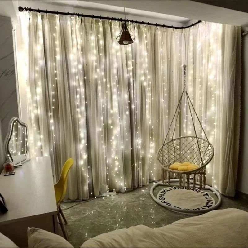 USB Curtain LED String Lights - 8 Modes Fairy Lights for Bedroom & Holiday Decor - candletown.net