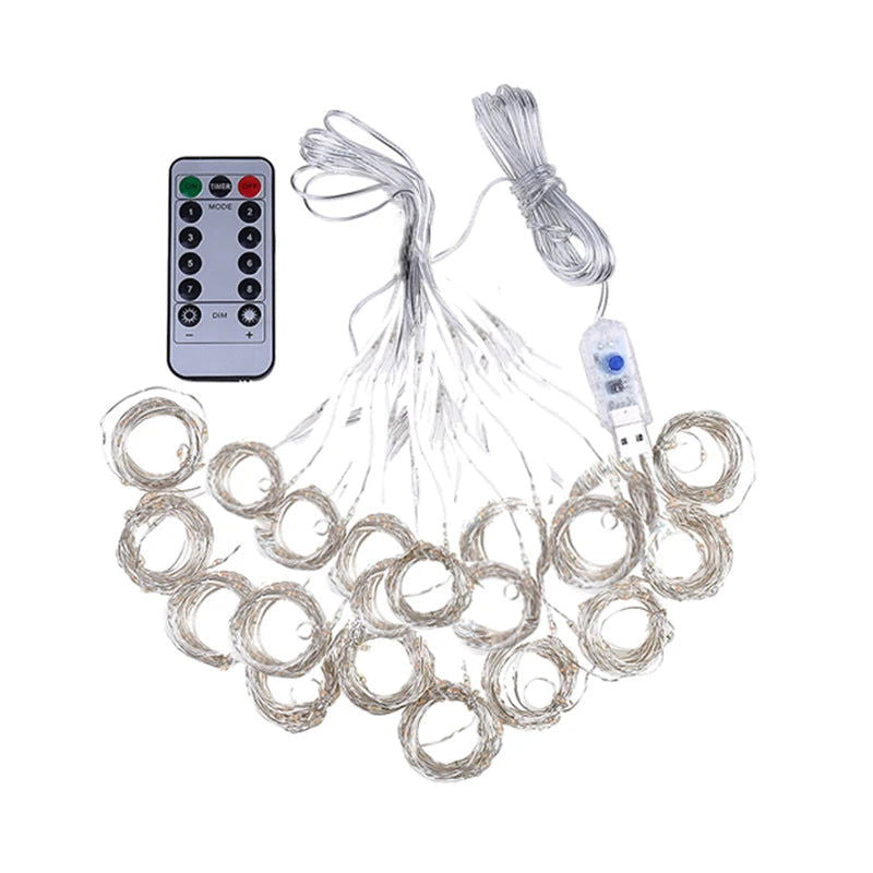 USB Curtain LED String Lights - 8 Modes Fairy Lights for Bedroom & Holiday Decor - candletown.net