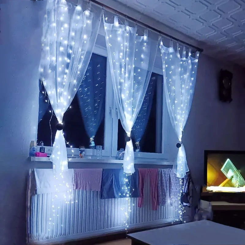 USB Curtain LED String Lights - 8 Modes Fairy Lights for Bedroom & Holiday Decor - candletown.net