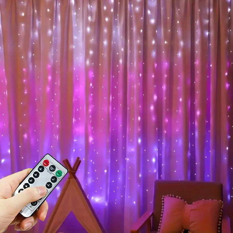 USB Curtain LED String Lights - 8 Modes Fairy Lights for Bedroom & Holiday Decor - candletown.net