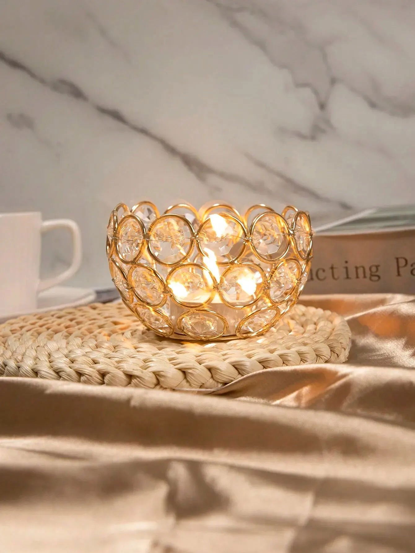Wedding and Valentine's Day Crystal Tealight Candle Holder- Home and Table Center Decoration - candletown.net