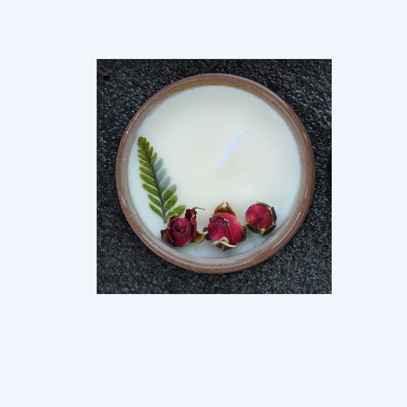 Ceramic Cup Aromatherapy Candle with Dried Flowers