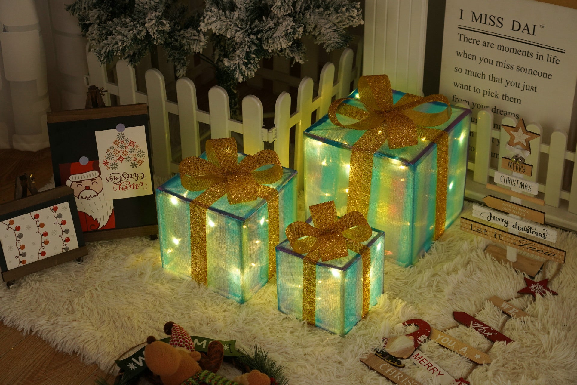 Lighted Christmas Gift Boxes – 3 PCS Decorative Set
