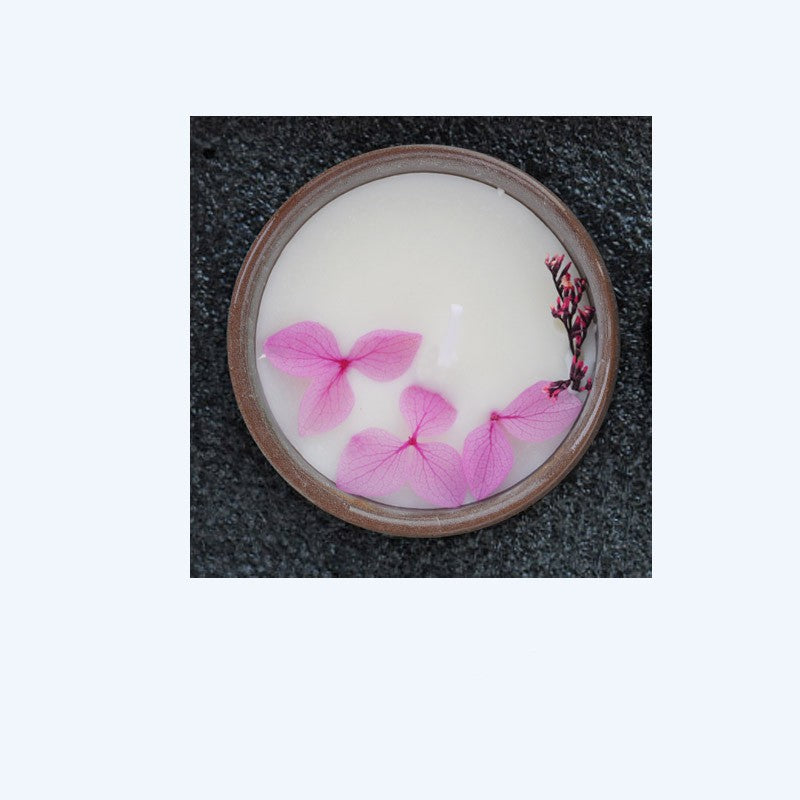 Ceramic Cup Aromatherapy Candle with Dried Flowers