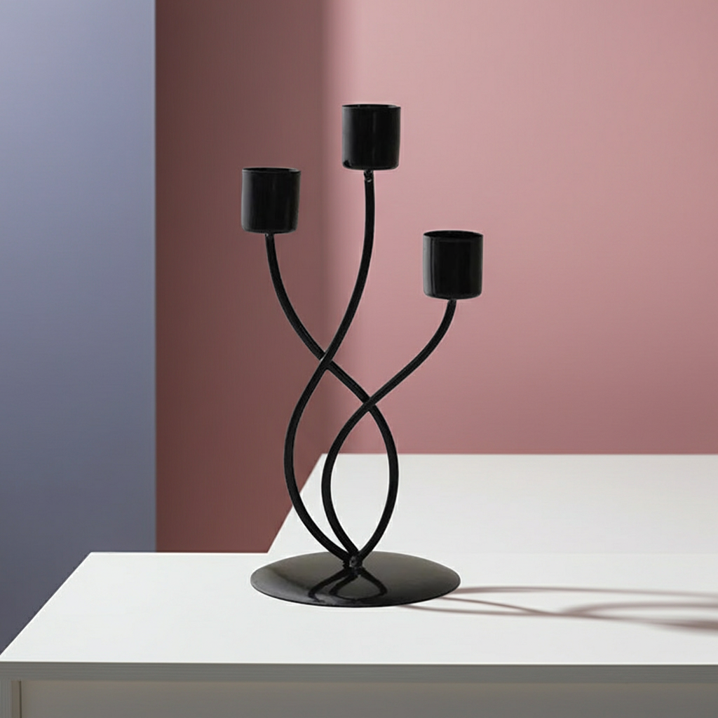 Elegant Metal Candle Holder – Vintage Iron Candelabra