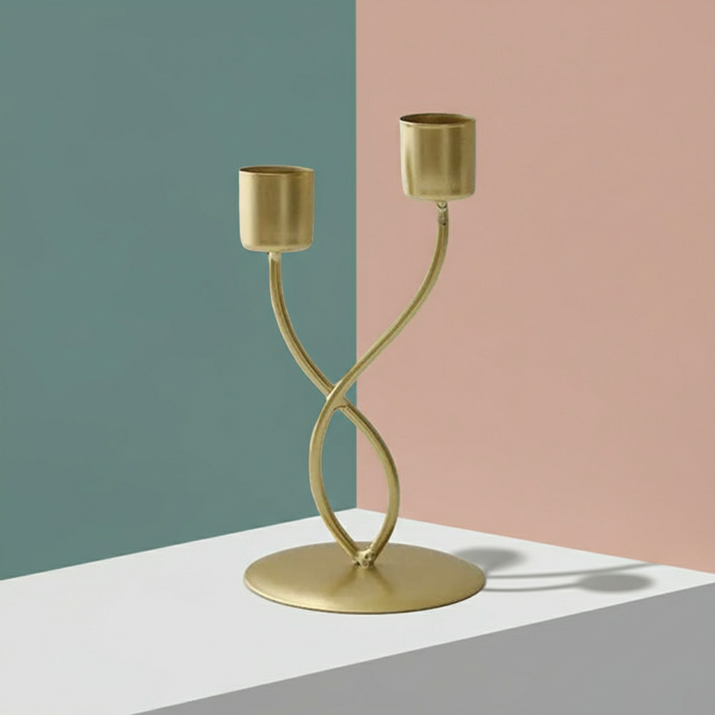 Elegant Metal Candle Holder – Vintage Iron Candelabra