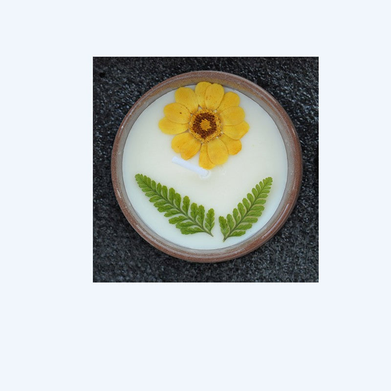 Ceramic Cup Aromatherapy Candle with Dried Flowers