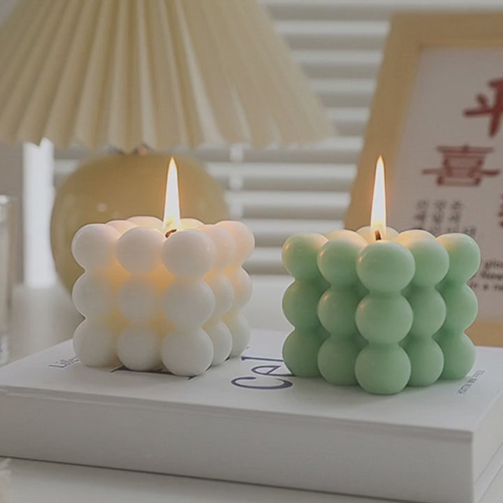 Big Cube Bubble Scented Candle – Modern Sculpted Design