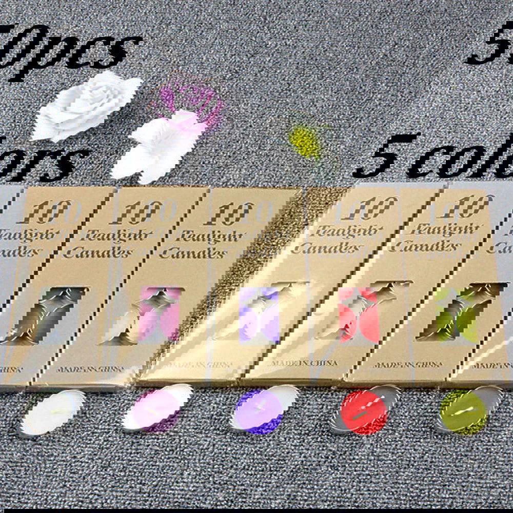 50pcs/set Tea Wax Candle – Perfect for Weddings and Parties - candletown.net