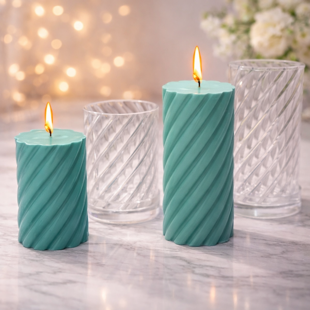 3D Threaded Cylindrical Candle Mold - candletown.net
